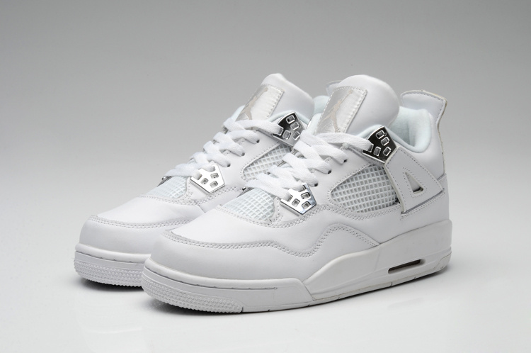 Nike Jordan 4 Shoes For Women All White - Click Image to Close