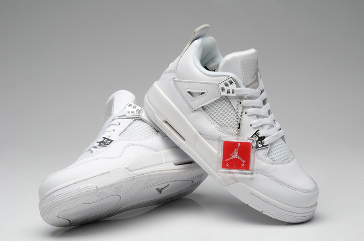 Nike Jordan 4 Shoes For Women All White - Click Image to Close