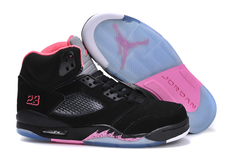 Nike Jordan 5 Black Pink Basketball Shoes For Women - Click Image to Close