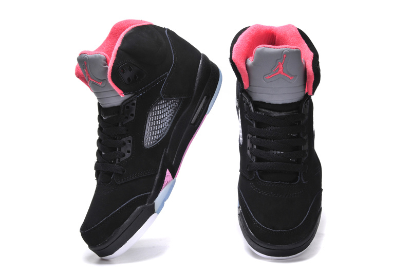 Nike Jordan 5 Black Pink Basketball Shoes For Women - Click Image to Close