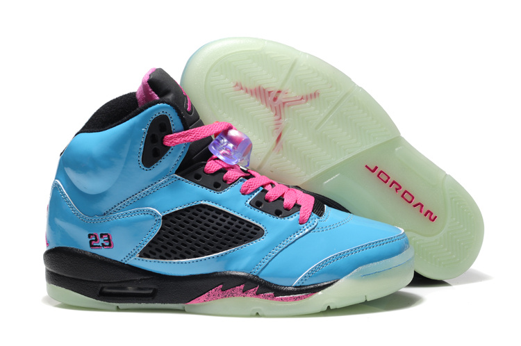 Nike Jordan 5 Midnigh Shoes For Women Blue Black Pink - Click Image to Close