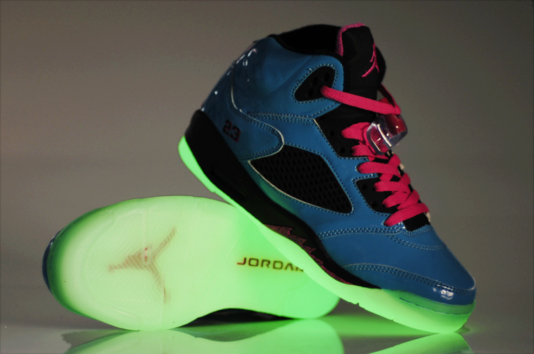 Nike Jordan 5 Midnigh Shoes For Women Blue Black Pink - Click Image to Close