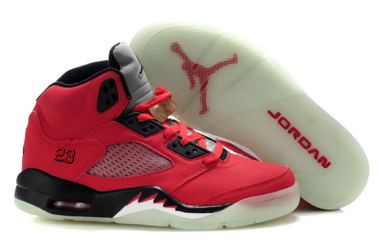 Nike Jordan 5 Midnigh Shoes For Women Red Black - Click Image to Close