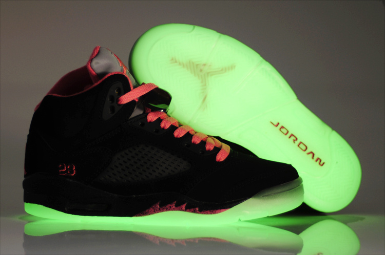 Nike Jordan 5 Midnight Shoes For Women Black Pink