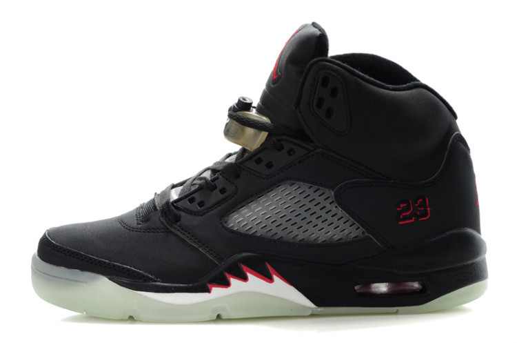 Nike Jordan 5 Midnight Shoes For Women Black Red - Click Image to Close