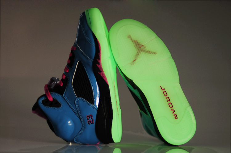Nike Jordan 5 Midnight Shoes For Women Blue Black Pink