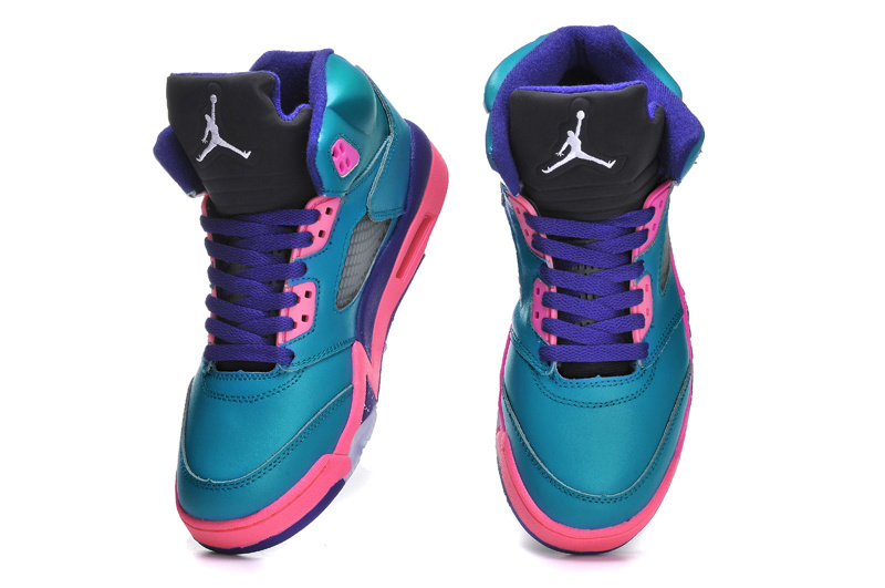 Nike Jordan 5 Retro Blue Purple Pink Shoes For Women