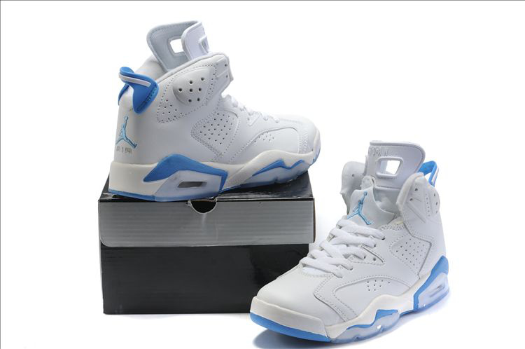 Nike Jordan 6 White Light Blue Shoes For Women - Click Image to Close