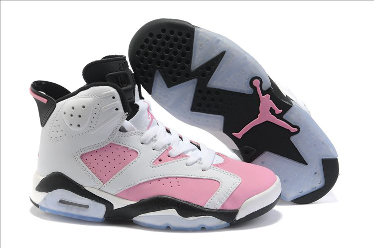 Nike Jordan 6 White Pink Black For Women - Click Image to Close