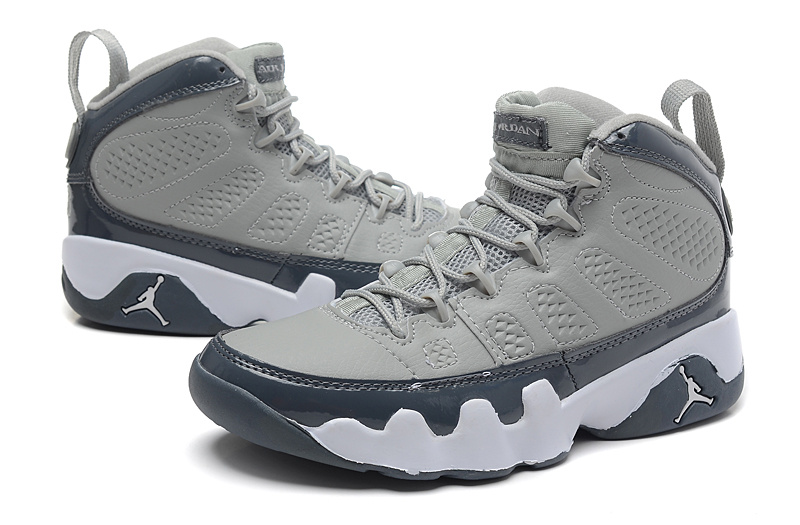 Nike Jordan 9 Grey Black White Shoes For Women