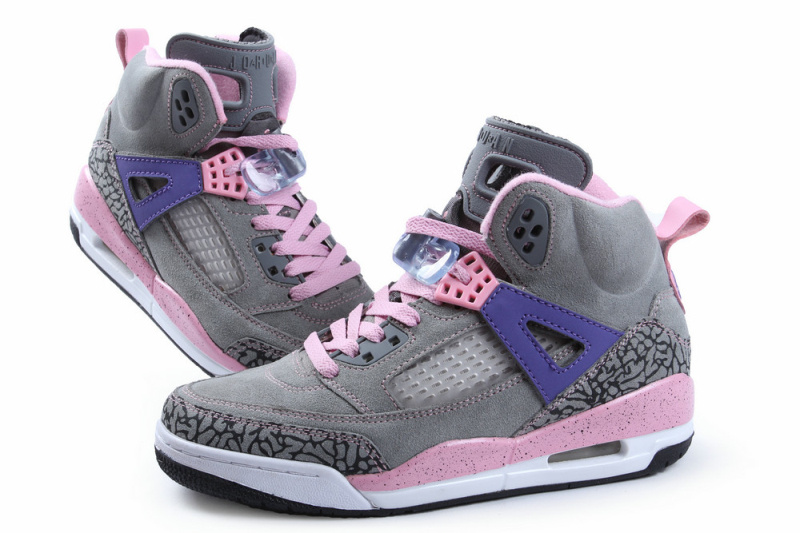 Nike Jordan Spizike Shoes For Women Grey Pink Purple - Click Image to Close