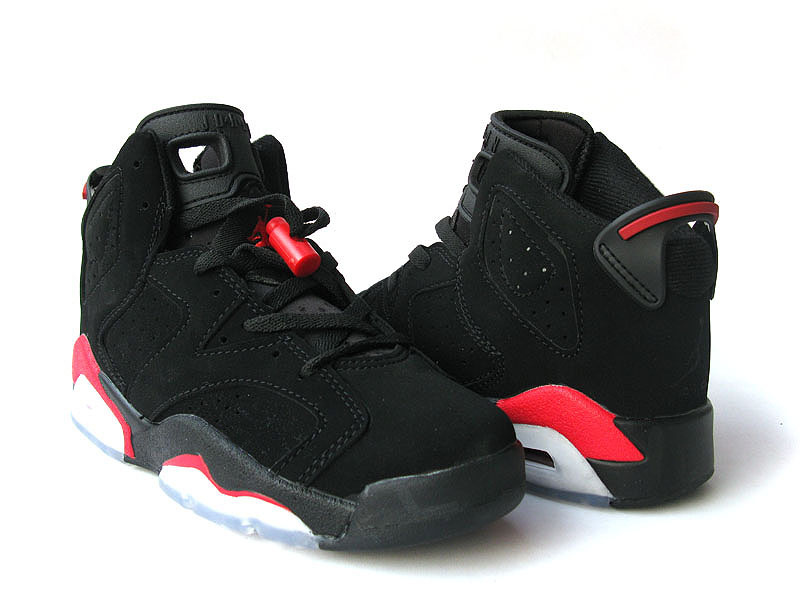 Nike Retro Jordan 6 White Dark Black Red White Shoes For Women - Click Image to Close