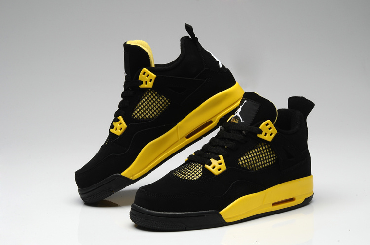 Nike Thor Jordan 4 Shoes For Women Black Yellow