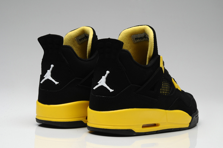 Nike Thor Jordan 4 Shoes For Women Black Yellow - Click Image to Close