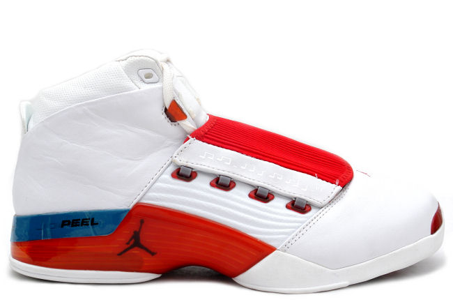 cool nike air jordan 17 og white varsity red blue shoes - Click Image to Close