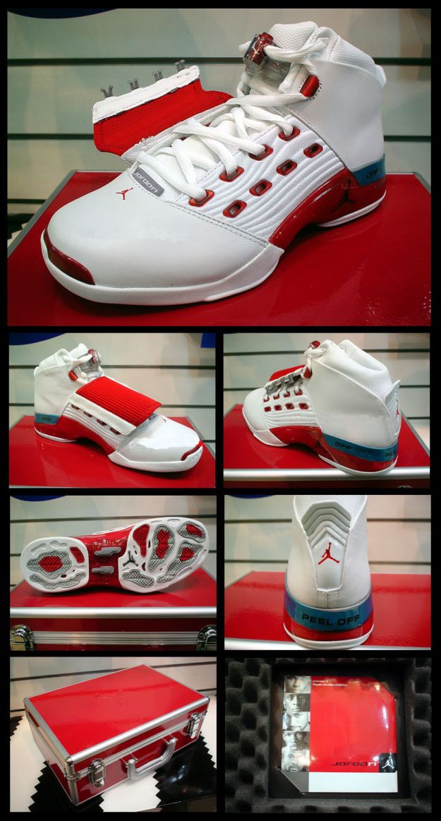 cool nike air jordan 17 og white varsity red blue shoes