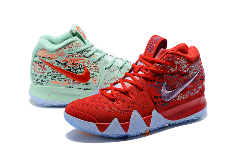 mens nike kyrie 4 what the green red shoes