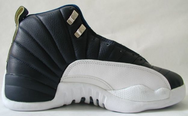 nike air jordan 12 og obsidian obsidian white french blue gold shoes