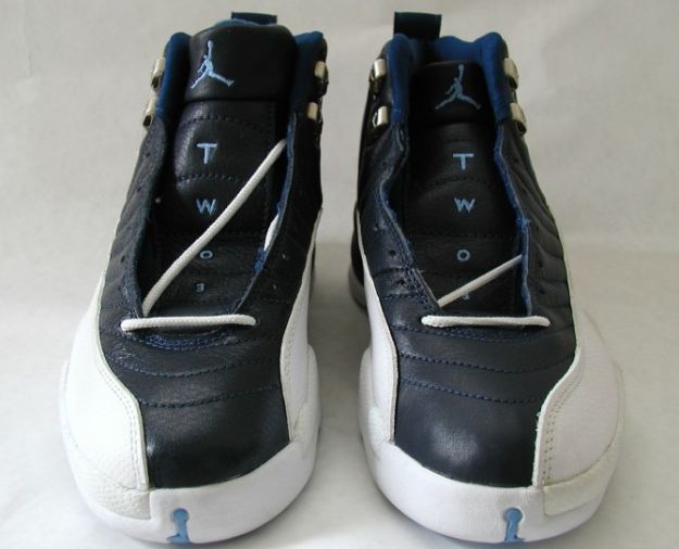 nike air jordan 12 og obsidian obsidian white french blue gold shoes - Click Image to Close