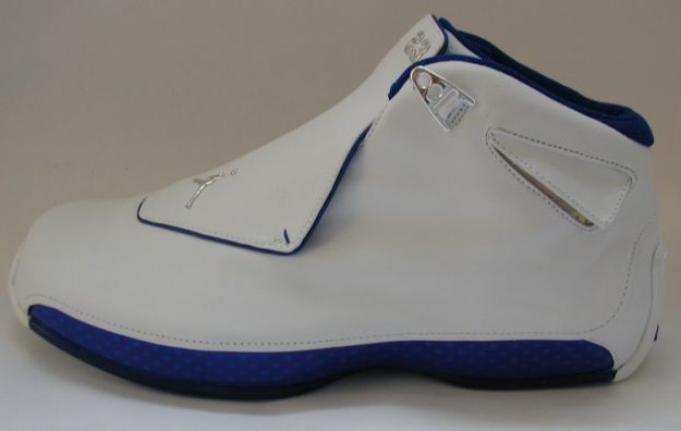 nike air jordan 18 og white metallic silver royal blue shoes - Click Image to Close