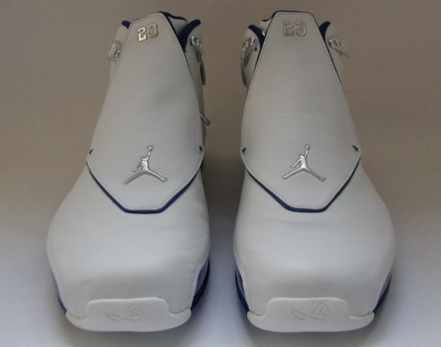 nike air jordan 18 og white metallic silver royal blue shoes - Click Image to Close