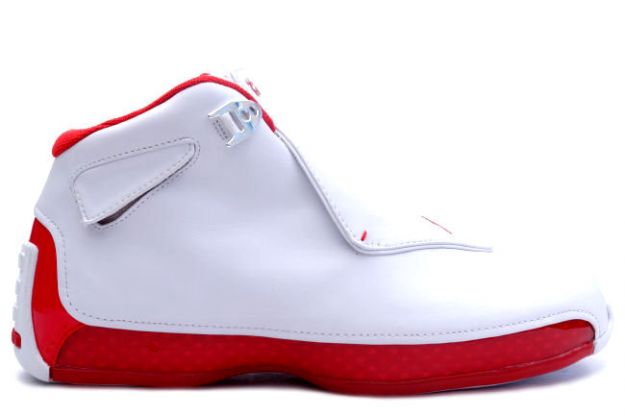 nike air jordan 18 og white red shoes