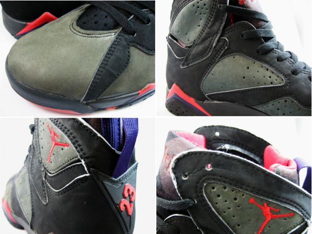 nike air jordan 7 og black grey true red shoes