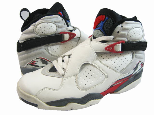 nike air jordan 8 og white grey black true red shoes