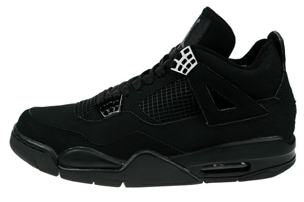 nike jordan 4 retro black cat black black light graphite shoes - Click Image to Close