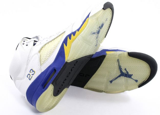 nike jordan 5 retro 3 4 high laney white varsity royal varsity maizeyellow fire shoes - Click Image to Close