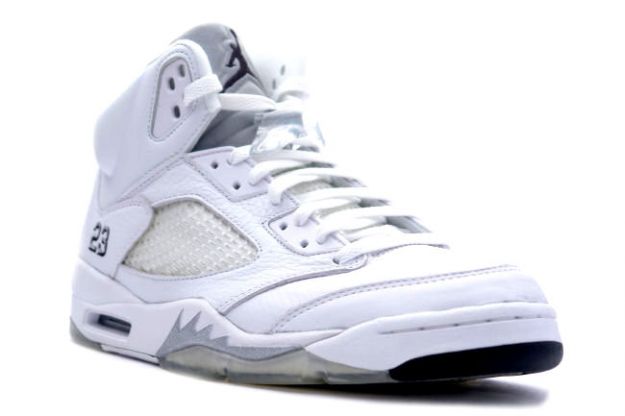 nike jordan 5 retro 34 high white metallic silver black grey fire shoes