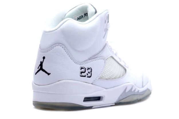 nike jordan 5 retro 34 high white metallic silver black grey fire shoes - Click Image to Close