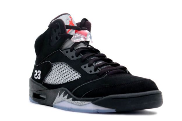 nike jordan 5 retro black black metallic silver fire shoes - Click Image to Close