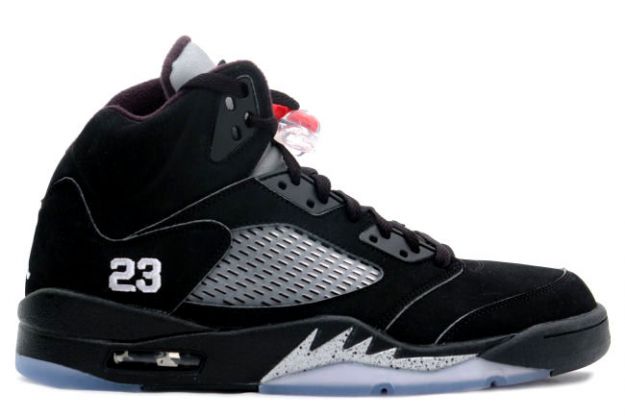 nike jordan 5 retro black black metallic silver fire shoes