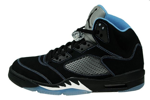 nike jordan 5 retro ls black university blue fire white shoes - Click Image to Close