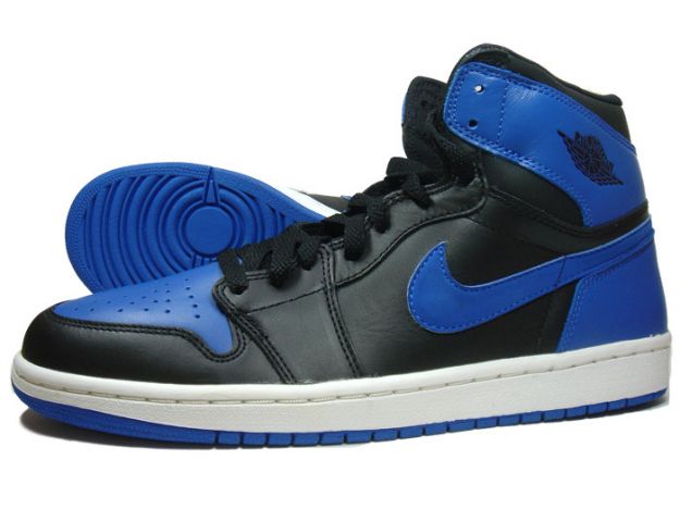 original nike jordan 1 black royal blue white shoes