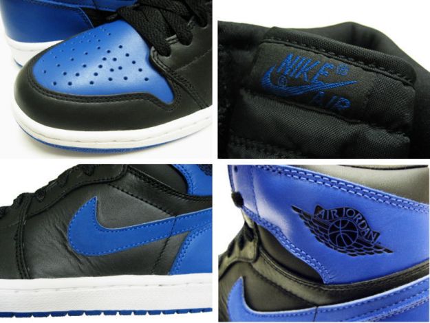 original nike jordan 1 black royal blue white shoes