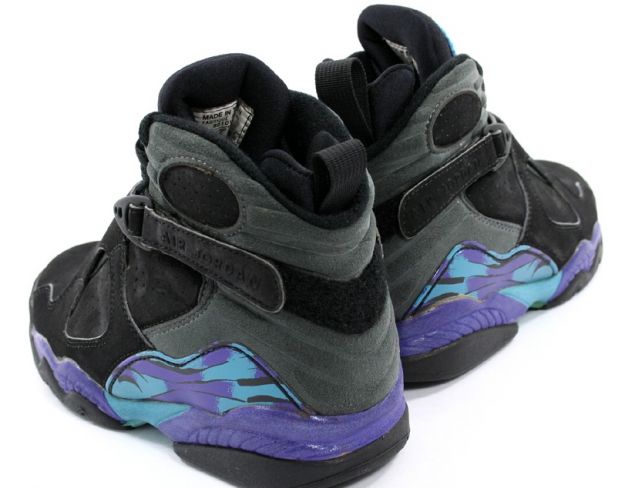 popular nike air jordan 8 og aquas black purple blue shoes - Click Image to Close