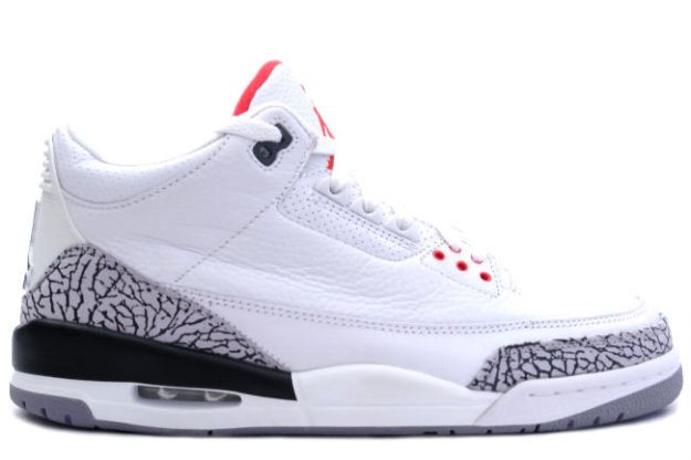 popular nike jordan 3 retro white cement grey fire red black shoes