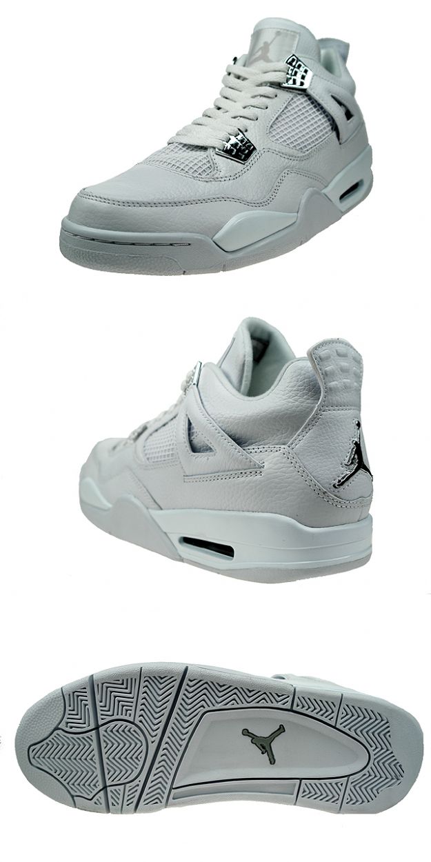 special nike jordan 4 retro pure money white metallic silver shoes - Click Image to Close